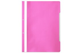 A4 CLEAR VIEW FOLDER WITH HOLES FOR FILING PINK SET/50